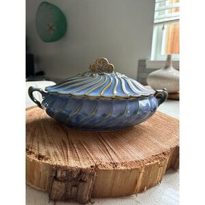 Blue Serving Dish with Lid